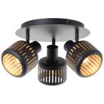 Brilliant Tyas Deckenleuchte  Aluminium Metall Schwarz Gold | 370mm -  Geeignet für 3x E14