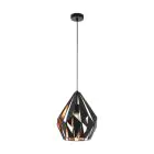 Eglo Pendelleuchte Carlton 1 Schwarz, Bernstein | Geeignet für E27